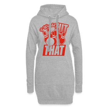 Ich würde diesen lustigen Bowling-Retro-Bowler treffen - Hoodie-Kleid - Grau meliert - Vorne