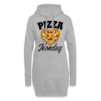 Montag Pizza Night Funny Pizza Lover Fast Food - Hoodie-Kleid - Grau meliert - Vorne