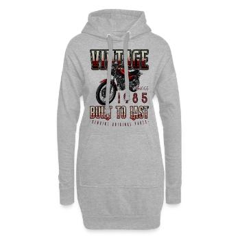 Vintage Moto Bikers Moto Anniversaire 1985 - Sweat-shirt à capuche long Femme - gris chiné - Devant