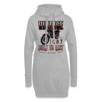 Vintage Motorrad Biker Motorrad Geburtstag 1987 - Hoodie-Kleid - Grau meliert - Vorne