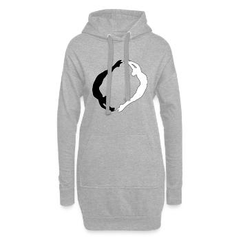 Gymnastics Yin And Yang - Tumbling Gymnast Girls - Hoodie-Kleid - Grau meliert - Vorne