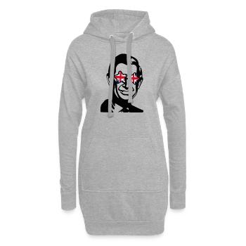 King Charles Lunettes de soleil Hippie - Sweat-shirt à capuche long Femme - gris chiné - Devant