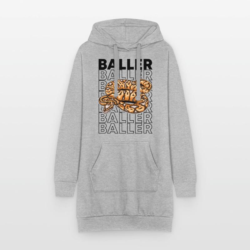 Ball Python 80's Style Baller Royal Python Snake Sweat-shirt à capuche long Femme