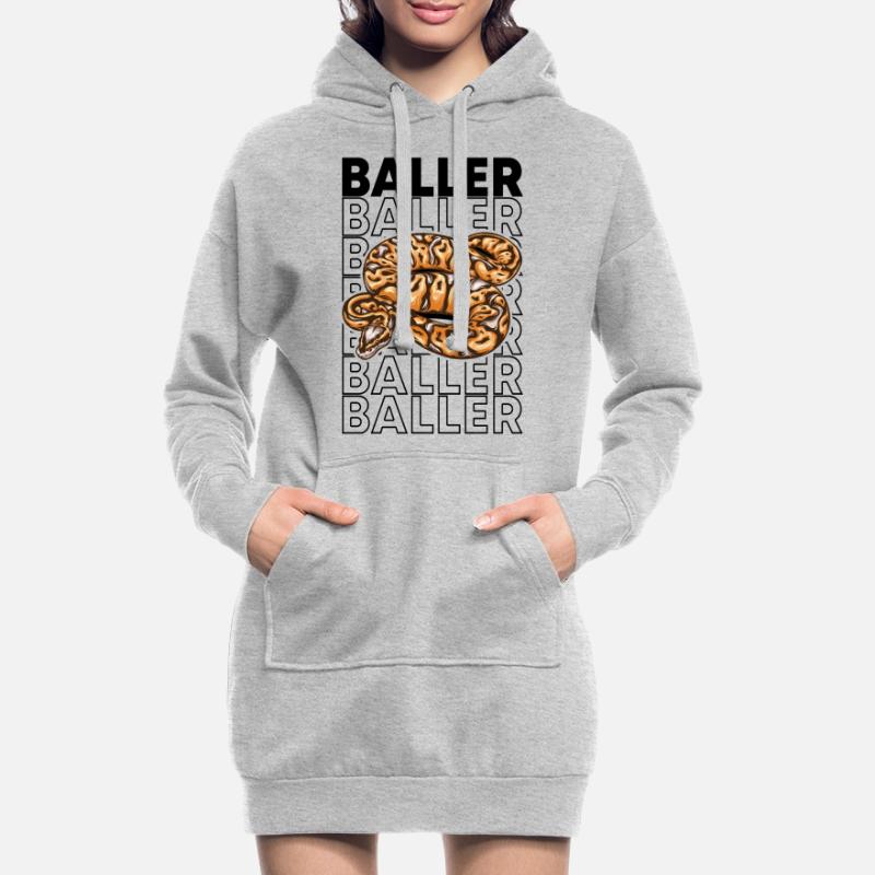 Ball Python 80's Style Baller Royal Python Snake Sweat-shirt à capuche long Femme