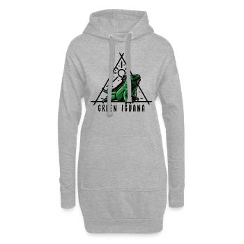 Grüner Leguan Reptilienhalter Eidechse - Hoodie-Kleid - Grau meliert - Vorne