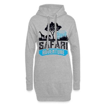Safari Big Five - Sweat-shirt à capuche long Femme - gris chiné - Devant