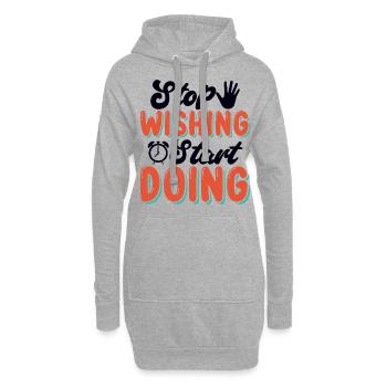 Arrêtez de vouloir commencer à faire quelque chose - Sweat-shirt à capuche long Femme - gris chiné - Devant