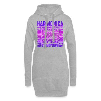 Harmonica Things About Harmonica - Hoodie Dress - heather grey - Front