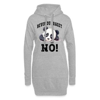 Bevor Du Fragst Nö No Nein Panda Bär Lustig Spruch - Hoodie-Kleid - Grau meliert - Vorne