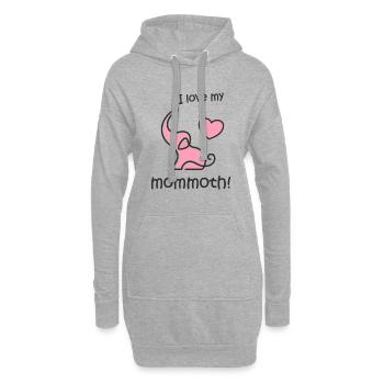 Mammoth Elephant Ice Age Fans and Moms-to-be - Hoodie Dress - heather grey - Front