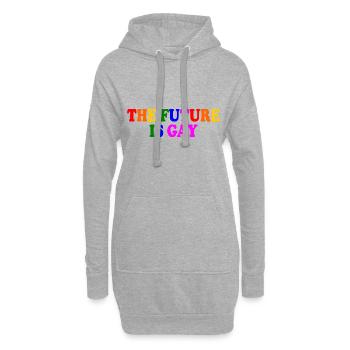 The future is gay - Hoodie-Kleid - Grau meliert - Vorne
