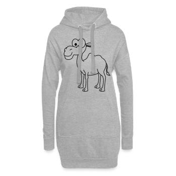 Kamel Comic - Hoodie-Kleid - Grau meliert - Vorne