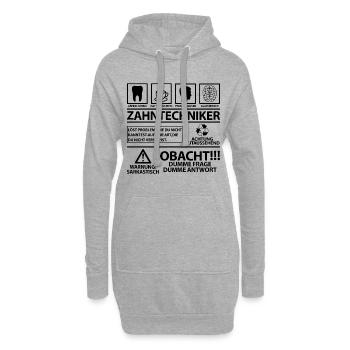 Zahntechniker Zahntechnikermeister Sprüche Witzig - Hoodie-Kleid - Grau meliert - Vorne