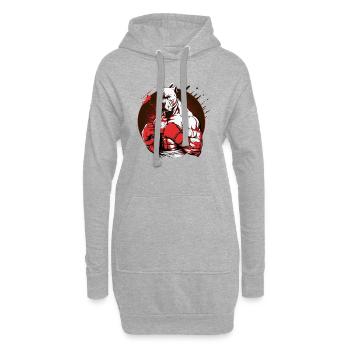 Kämpfender Pitbull Hund Kämpfer - Hoodie-Kleid - Grau meliert - Vorne
