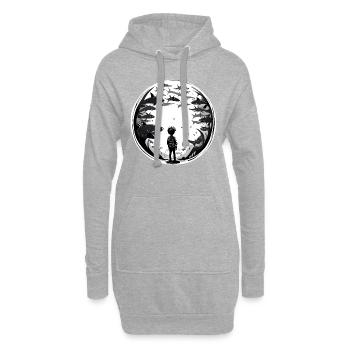 Der Junge und die Haifische - Hoodie-Kleid - Grau meliert - Vorne