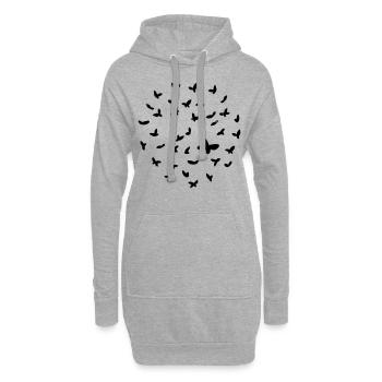 Schmetterlinge - Hoodie-Kleid - Grau meliert - Vorne