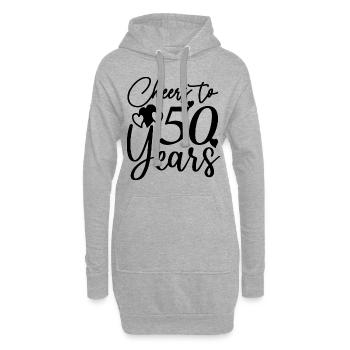 Vive 50 ans - Cadeau d’anniversaire ou d’anniversaire - Sweat-shirt à capuche long Femme - gris chiné - Devant