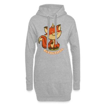 beYOUtiful Fox Einhorn - Hoodie-Kleid - Grau meliert - Vorne