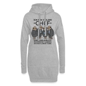 Stolzer Chef unglaublich fleißiges Team Faultiere - Hoodie-Kleid - Grau meliert - Vorne