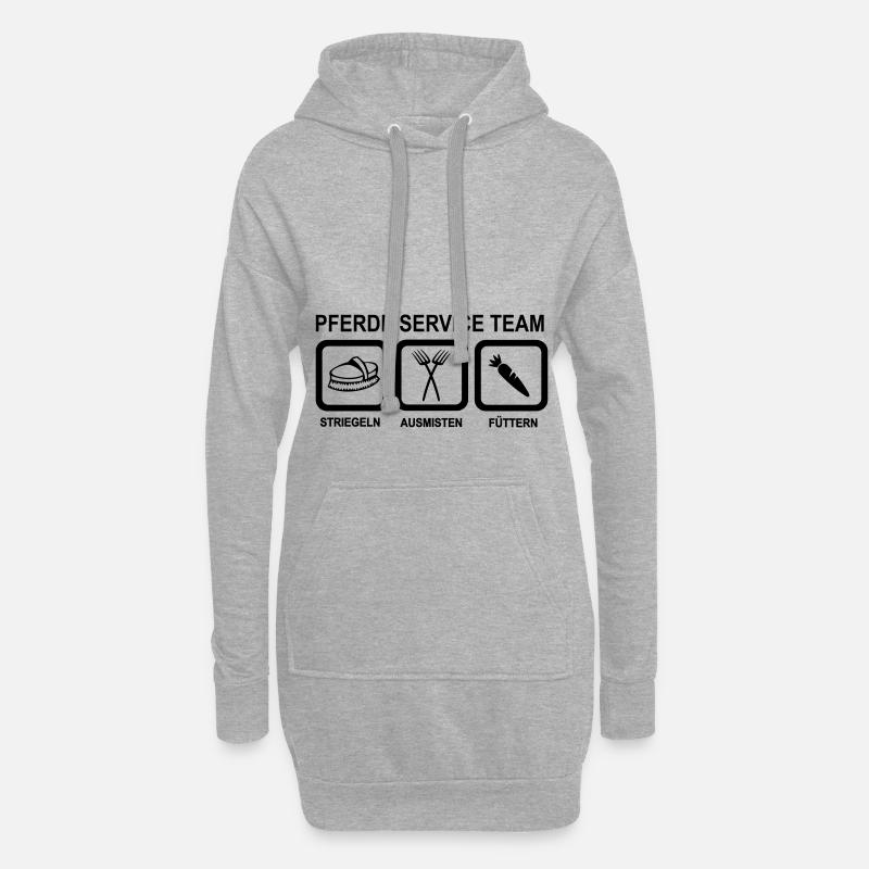 Pferd - Hoodie-Kleid - Grau meliert