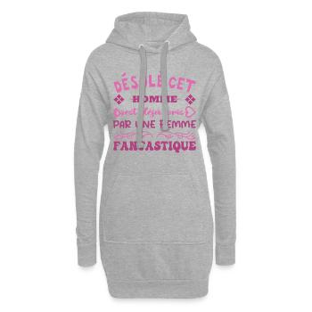 Bereits eingenommen von einem fantastischen Frauenhumor-Paar - Hoodie-Kleid - Grau meliert - Vorne
