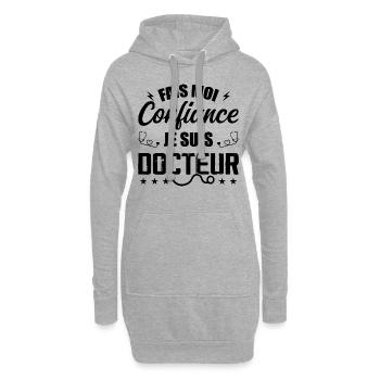 Glaub mir, ich bin Arzt - Hoodie-Kleid - Grau meliert - Vorne