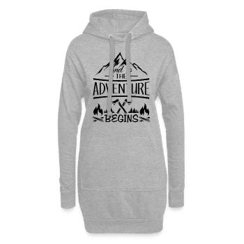 And so the Adventure begings - camping scout gift - Hoodie-Kleid - Grau meliert - Vorne