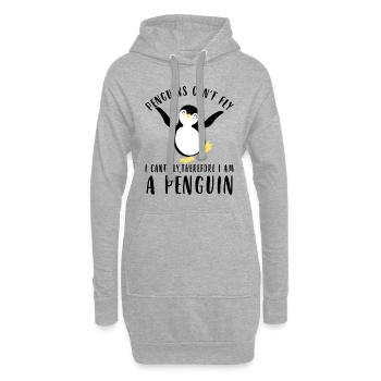 Penguins can't fly i can't fly i am a Penguin - Sweat-shirt à capuche long Femme - gris chiné - Devant