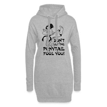 Don't let the Ponytail fool you - karate fight - Hoodie-Kleid - Grau meliert - Vorne