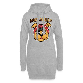 Chien Rockabilly Bully - Sweat-shirt à capuche long Femme - gris chiné - Devant