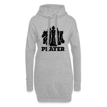 Schach Schachspieler Game König Player Dame Bauer - Hoodie-Kleid - Grau meliert - Vorne