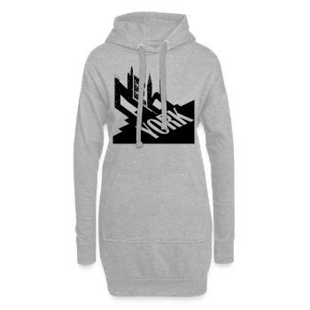 Conception typographique de New York City pour Big Apple - Sweat-shirt à capuche long Femme - gris chiné - Devant