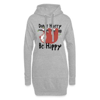 Dont Hurry Be Happy - Sweat-shirt à capuche long Femme - gris chiné - Devant