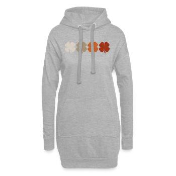 Trèfle vintage - Sweat-shirt à capuche long Femme - gris chiné - Devant