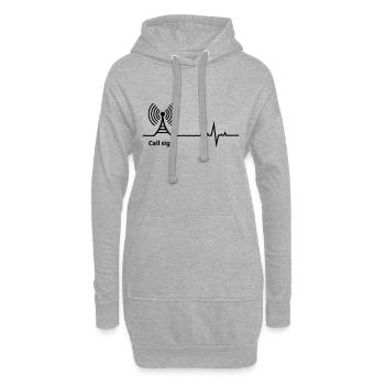 Amateur Amateurfunker Heartbeat Dad Geschenk - Hoodie-Kleid - Grau meliert - Vorne