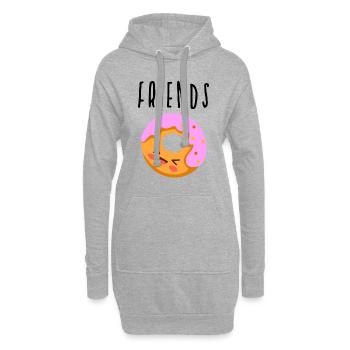 Meilleurs amis - Sweat-shirt à capuche long Femme - gris chiné - Devant