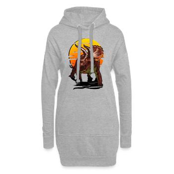 Cadeau de dinosaure tricératops cool pour les dinosaures - Sweat-shirt à capuche long Femme - gris chiné - Devant