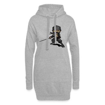 cadeau cool manga japon ninja pour ninja comique - Sweat-shirt à capuche long Femme - gris chiné - Devant