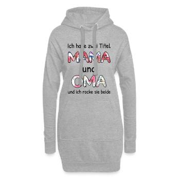 Ich Habe Zwei Titel Mama Und Oma - Hoodie-Kleid - Grau meliert - Vorne