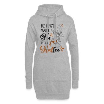 Die Einzig Wahre Fee Ist Die Kaffee - Hoodie-Kleid - Grau meliert - Vorne