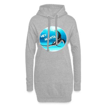 Hey Manta - Sweat-shirt à capuche long Femme - gris chiné - Devant