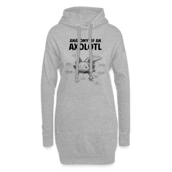 Anatomie d'un axolotl, axolotl drôle - Sweat-shirt à capuche long Femme - gris chiné - Devant