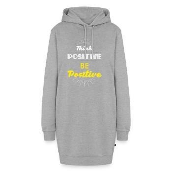 Pensez positif, soyez positif - Sweat-shirt à capuche long Femme - gris chiné - Devant