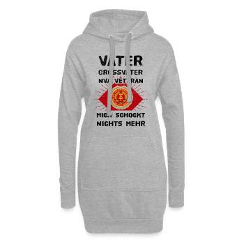 DDR Vater Großvater NVA Veteran - Hoodie-Kleid - Grau meliert - Vorne
