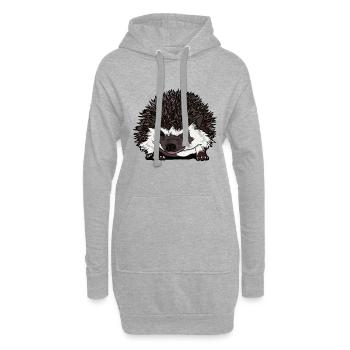 lustiger Igel Gesicht Geschenk für Igel Freunde - Hoodie-Kleid - Grau meliert - Vorne