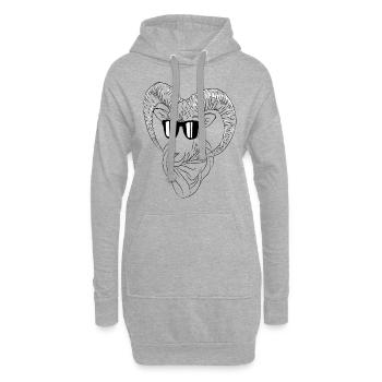 Cooles Outfit - Hoodie-Kleid - Grau meliert - Vorne