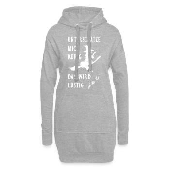 Unterschätze mich ruhig. Das wird lustig - Hoodie-Kleid - Grau meliert - Vorne