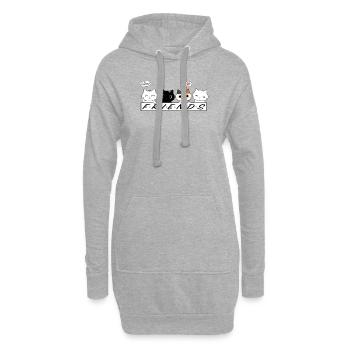 Freunde Lustige Katzen Designs sweet Cats Damen - Hoodie-Kleid - Grau meliert - Vorne