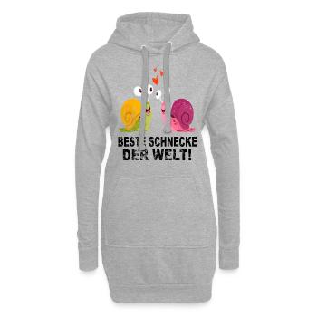 Schnecke Schneckenhaus Liebe Freunde Geschenk - Hoodie-Kleid - Grau meliert - Vorne