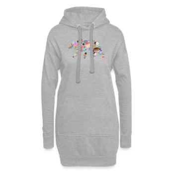 Zucker Bär Tiermotiv Süssigkeiten Kinder - Hoodie-Kleid - Grau meliert - Vorne